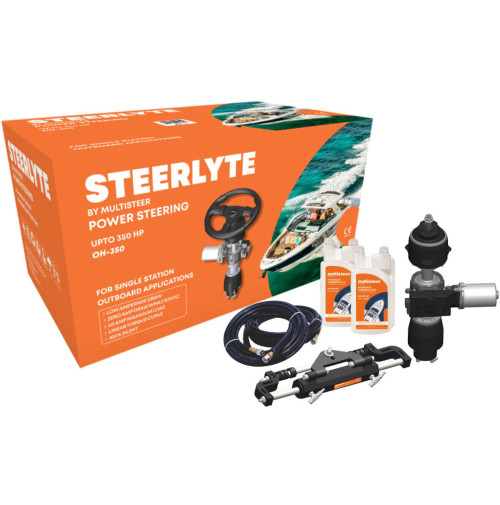 SteerLyte outboard Hydraulic Steering Kit for engines up to 350 Hp - SLPS-S33-350 -  Multiflex